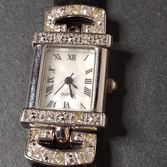 Black And Silver Tone Analog Roman Numeral Watch - Picture 3 of 14